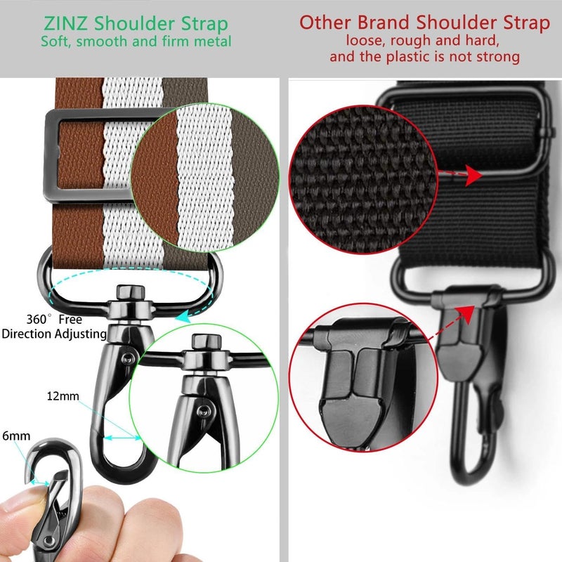 ZINZ Shoulder Strap 58" Ultra-Thick Fixed Padded and Adjustable Buckles Crossbody Strap for Briefcase Laptop Bag Luggage - Image 3